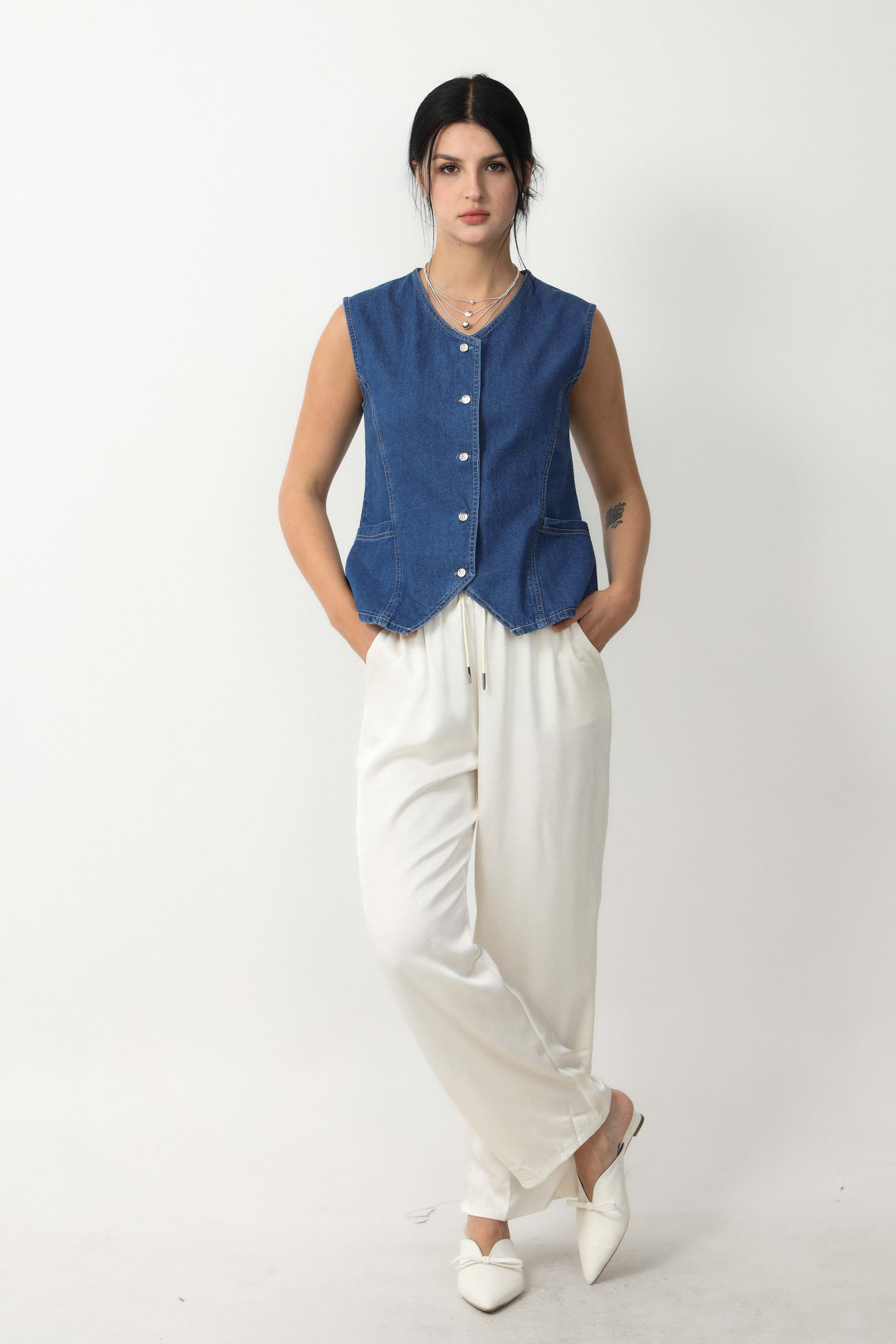 Karmelitha Denim Vest