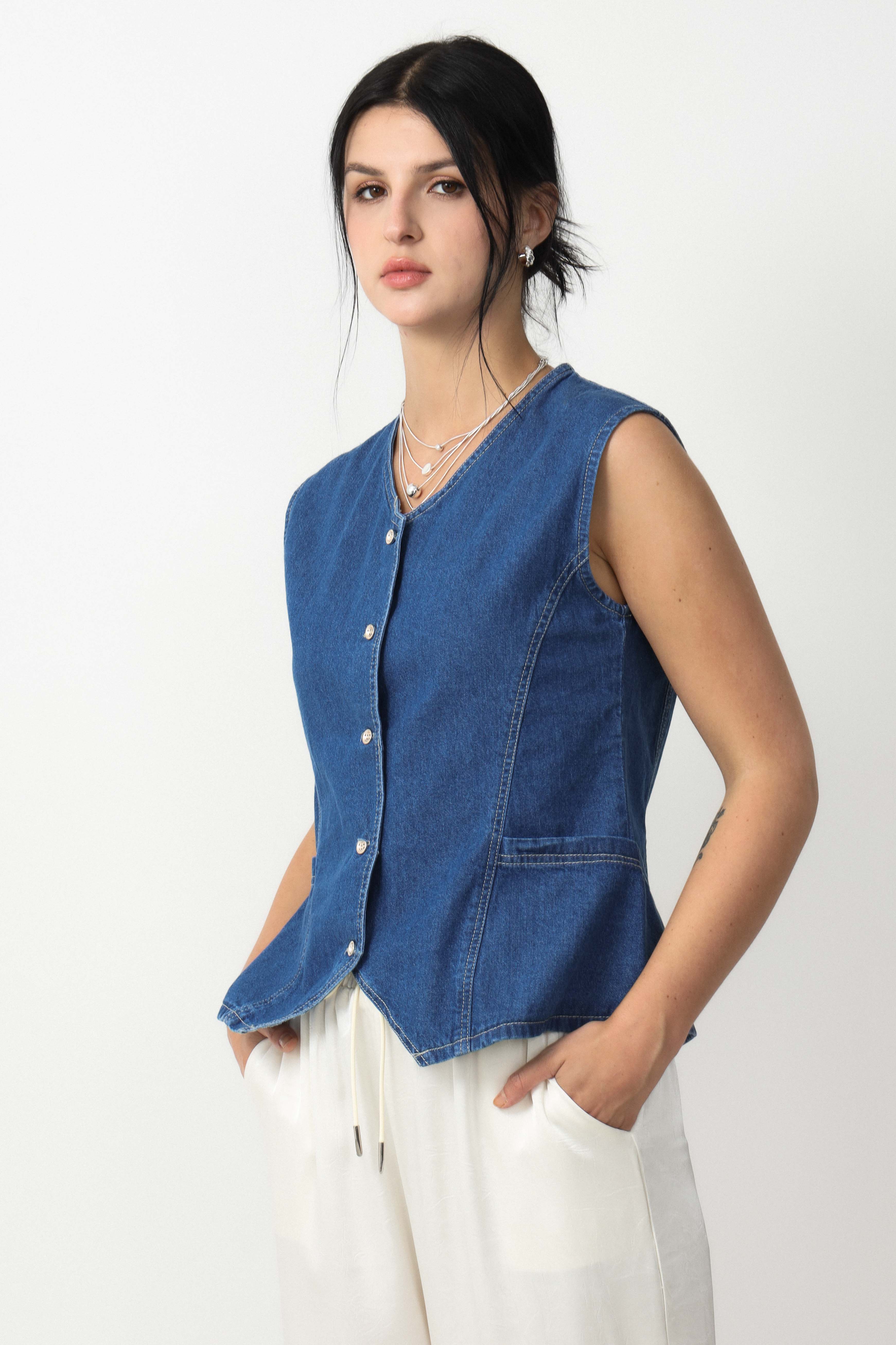 Karmelitha Denim Vest